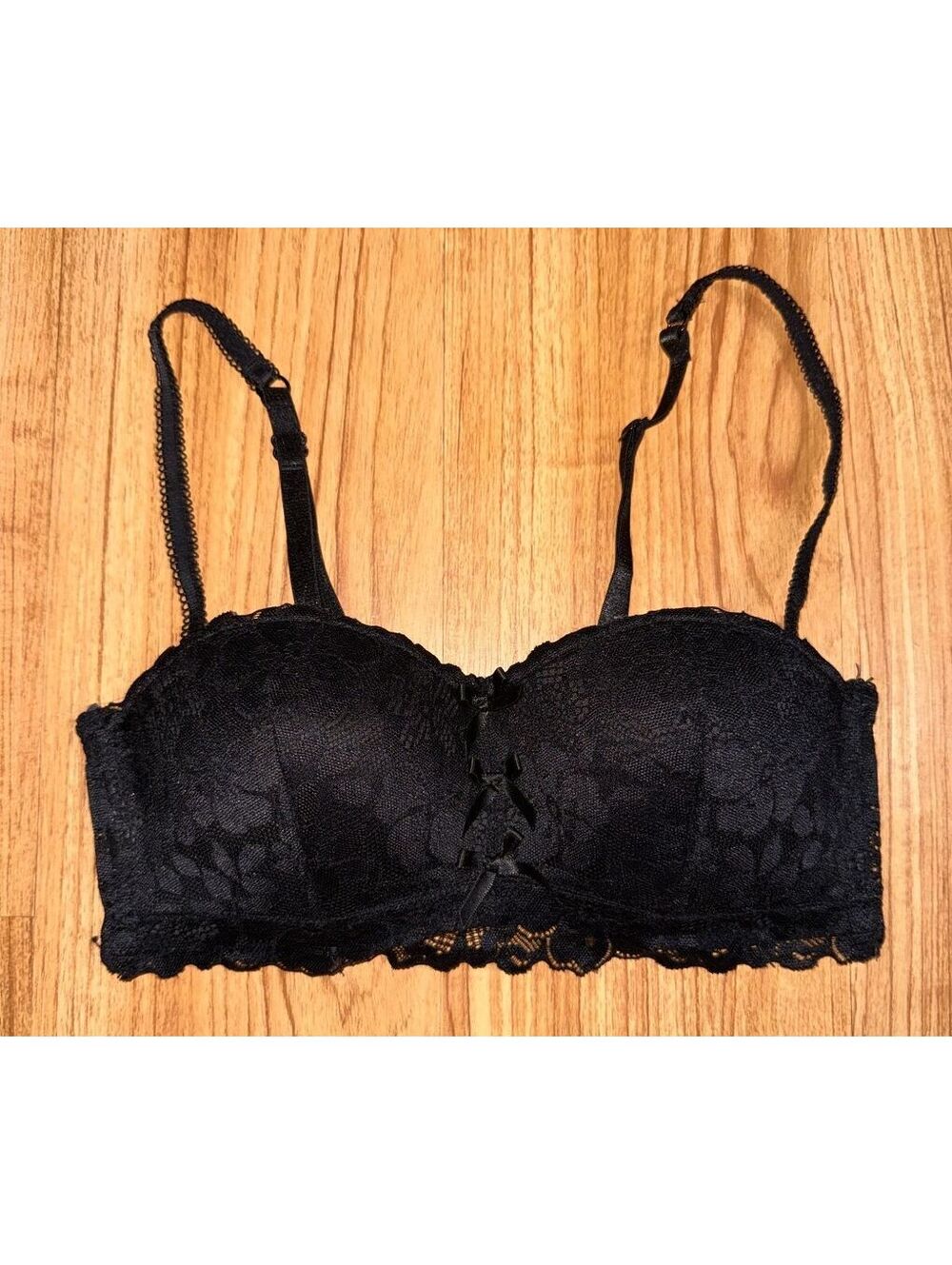 Wild Dream Black Lace Strapless Bra Size 34A